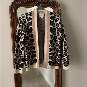 Anthropologie Line and Dot Luella Leopard Cardigan